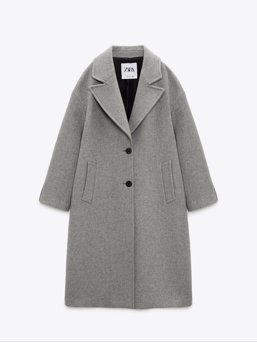 Zara Wool Blend Midi Coat Size XL